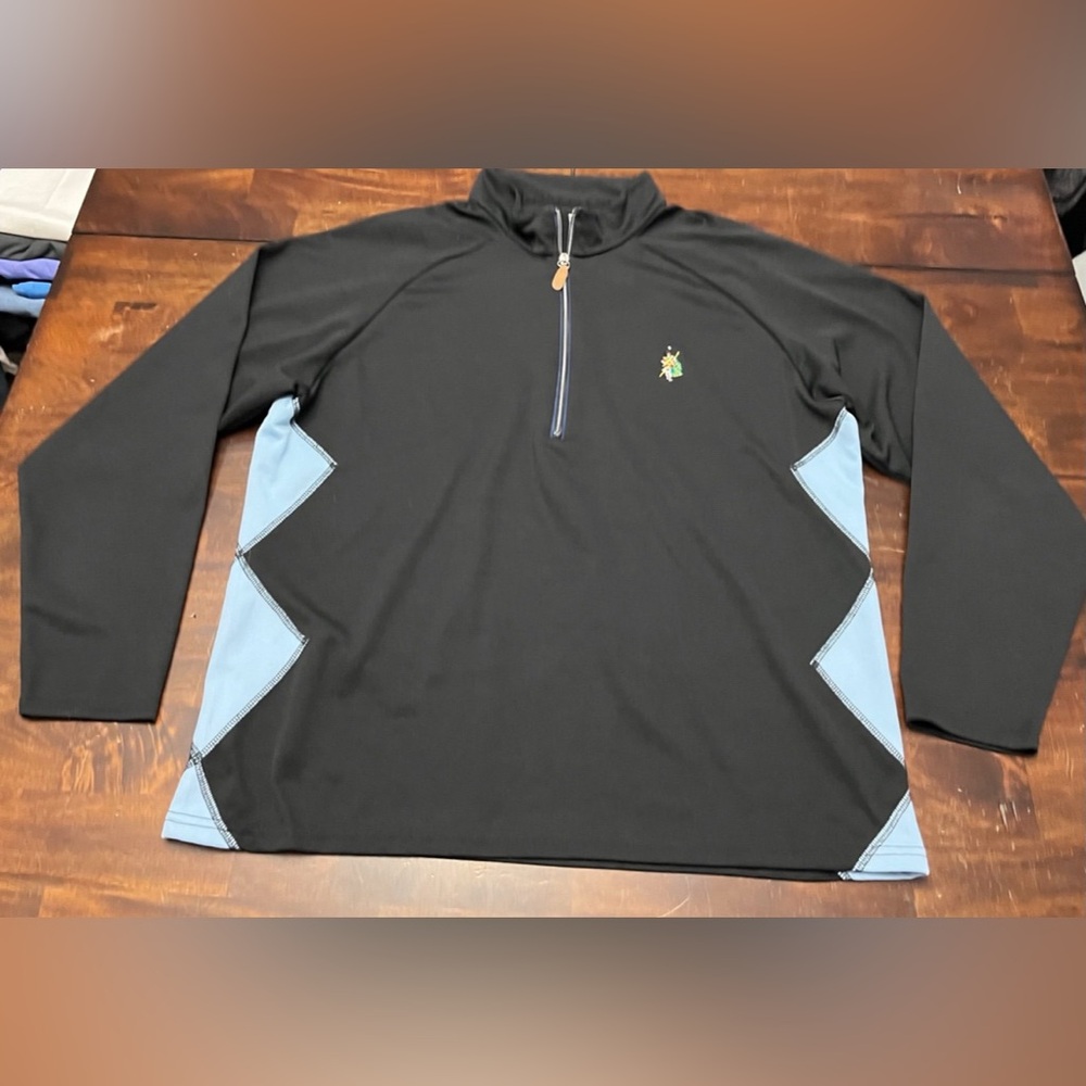 iliac Golf Black 1/4 Zip Pullover Shirt w/ Scottish Man Logo Men’s size Large